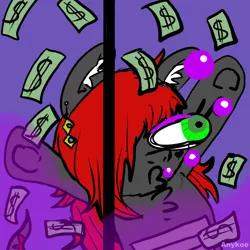 Size: 1024x1024 | Tagged: safe, artist:anykoe, derpibooru import, oc, oc:anguis flake, lamia, original species, cartoon physics, chest fluff, crazy face, doodle, ear fluff, ear piercing, earring, faic, female, happy, image, jewelry, meme, money, nightmare anguis, party, piercing, png, poison, pole dancing, signature, simple background, smoke, solo, strip club, stripper pole