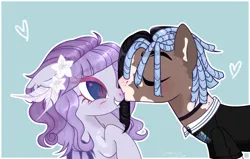 Size: 6600x4190 | Tagged: safe, derpibooru import, oc, unofficial characters only, bat pony, pony, g4, bat pony oc, bat wings, date, digital art, dreadlocks, female, flower, flower in hair, heart, image, kissing, love, male, pair, png, simple background, smiling, split hair, spots, trade, trade ya!, violet hair, wings