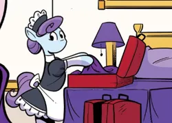 Size: 309x222 | Tagged: safe, derpibooru import, idw, official, unnamed character, unnamed pony, pegasus, pony, g5, my little pony: tell your tale, spoiler:comic, spoiler:g5, spoiler:g5comic, clothes, female, image, maid, mare, my little pony: the storm of zephyr heights, official comic, png, solo, the storm of zephyr heights #1