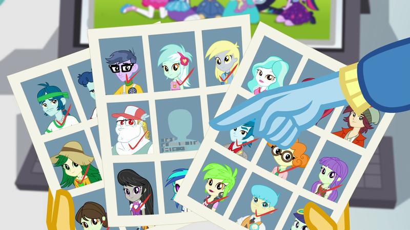 Size: 1920x1080 | Tagged: safe, derpibooru import, screencap, applejack, blueberry cake, bright idea, bulk biceps, captain planet, cherry crash, curly winds, derpy hooves, fluttershy, lyra heartstrings, microchips, normal norman, octavia melody, paisley, pinkie pie, rainbow dash, rarity, rose heart, sci-twi, scribble dee, some blue guy, sophisticata, spike, spike the regular dog, starlight, sunset shimmer, sweet leaf, thunderbass, trixie, twilight sparkle, valhallen, vinyl scratch, dog, equestria girls, g4, background human, equestria girls specials, female, humane five, humane seven, humane six, image, implied wallflower blush, male, missing, my little pony equestria girls: better together, my little pony equestria girls: forgotten friendship, offscreen character, photo, png, pointing, snow, this will end in tears, yearbook, yearbook photo