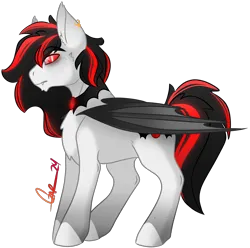 Size: 2247x2231 | Tagged: safe, artist:trashpanda czar, derpibooru import, oc, oc:solace, unofficial characters only, bat pony, pony, bat pony oc, bat wings, cheek fluff, chest fluff, cutie mark, ear fluff, ear piercing, earring, eyebrows, eyebrows visible through hair, fangs, image, jewelry, male, medibang paint, piercing, png, signature, simple background, slit pupils, stallion, transparent background, wings