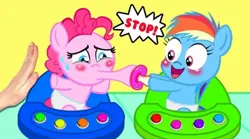 Size: 720x400 | Tagged: safe, derpibooru import, pinkie pie, rainbow dash, pony, baby, baby pony, duo, image, jpeg, weird youtube kids video, youtube thumbnail