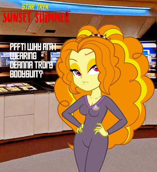 Size: 655x719 | Tagged: safe, artist:robertsonskywa1, derpibooru import, adagio dazzle, equestria girls, g4, bodysuit, clothes, deanna troi, female, hand on hip, image, interior, my little pony equestria girls: rainbow rocks, photo, png, rainbow rocks 10th anniversary, sexy, solo, solo female, star trek, star trek: sunset shimmer, star trek: the next generation, stupid sexy adagio dazzle, uss enterprise