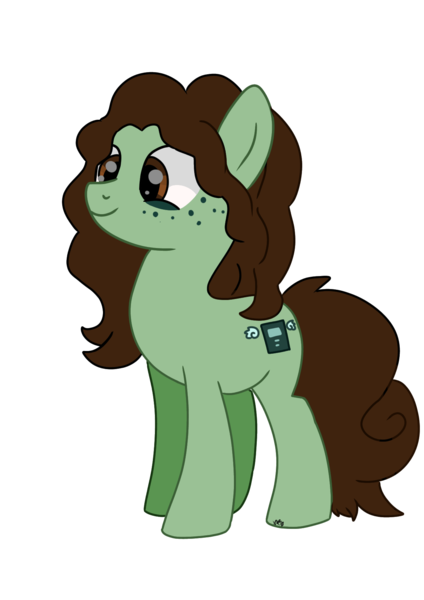 Size: 1240x1754 | Tagged: safe, artist:galactichooves, derpibooru import, oc, oc:ponysona, unofficial characters only, earth pony, pony, brown mane, colored, freckles, green, ibispaint x, image, png, ponysona, simple, simple background, solo, transparent background