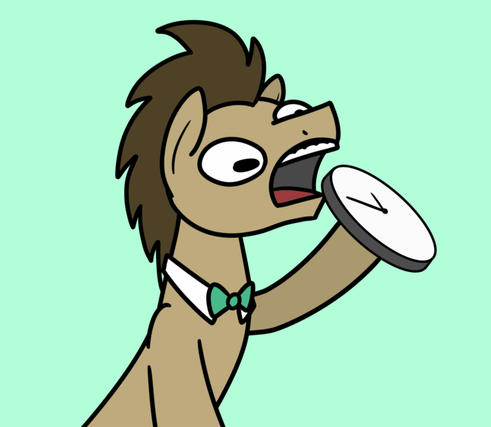 Size: 2048x1784 | Tagged: safe, artist:ewoudcponies, derpibooru import, doctor whooves, time turner, earth pony, pony, g4, clock, green background, image, male, open mouth, png, simple background, solo, stallion