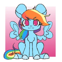 Size: 1024x1024 | Tagged: safe, artist:snowflake_pone, derpibooru import, pegasus, pony, g4, :3, big ears, chest fluff, chibi, female, image, jpeg, looking at you, mare, smiling, solo, spread wings, wings