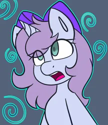 Size: 1106x1280 | Tagged: safe, artist:askhypnoswirl, derpibooru import, oc, oc:swirly daze, unofficial characters only, unicorn, bow, commission, female, hair bow, horn, hypnosis, hypnotized, image, jpeg, open mouth, solo, solo female, unicorn oc, ych result