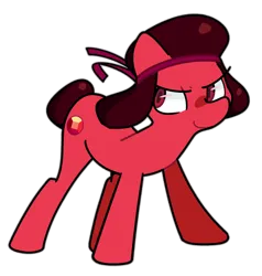 Size: 856x900 | Tagged: safe, artist:kindakismet, derpibooru import, ponified, earth pony, pony, headband, image, png, ruby (steven universe), simple background, solo, steven universe, transparent background