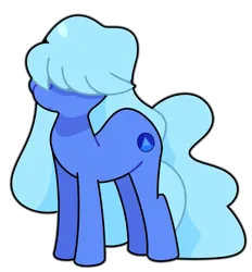 Size: 835x900 | Tagged: safe, artist:kindakismet, derpibooru import, ponified, earth pony, pony, hair over eyes, image, png, sapphire (steven universe), simple background, solo, steven universe, transparent background