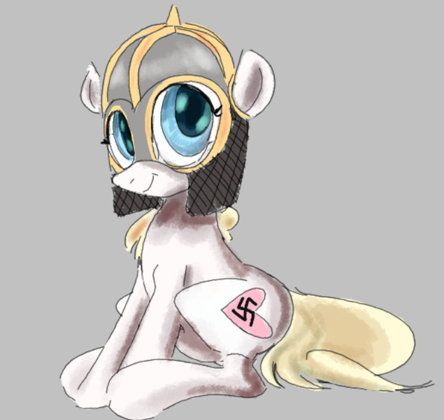 Size: 668x631 | Tagged: safe, artist:norre, ponerpics import, oc, oc:aryanne, pony, image, nazi, png, solo