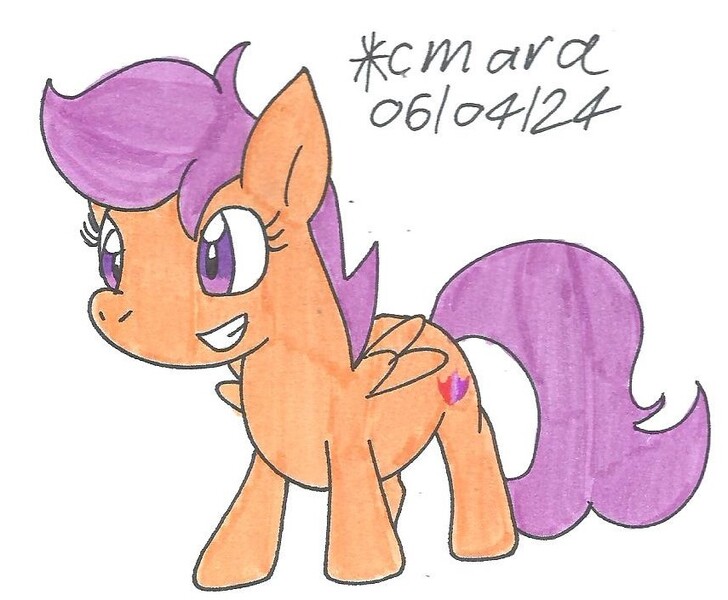 Size: 855x705 | Tagged: safe, artist:cmara, derpibooru import, scootaloo, pegasus, pony, g4, female, filly, foal, image, jpeg, solo