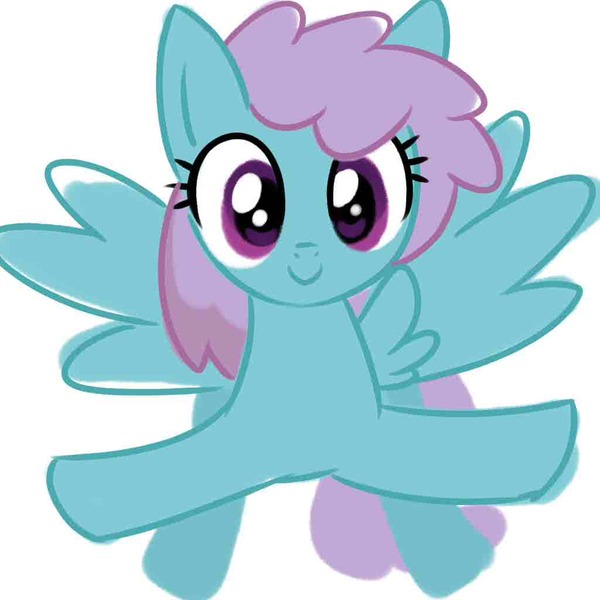 Size: 1024x1024 | Tagged: safe, artist:anonymous, derpibooru import, pegasus, pony, g4, cute, doodle, female, image, incoming hug, jpeg, looking at you, not an oc, simple background, smiling, snow shower, solo, spread wings, white background, wings