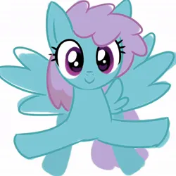 Size: 1024x1024 | Tagged: safe, artist:anonymous, derpibooru import, pegasus, pony, g4, cute, doodle, female, image, incoming hug, jpeg, looking at you, not an oc, simple background, smiling, snow shower, solo, spread wings, white background, wings