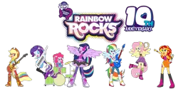 Size: 10000x5000 | Tagged: safe, artist:birdalliance, artist:mixiepie, artist:mlpfan3991, derpibooru import, applejack, fluttershy, pinkie pie, rainbow dash, rarity, sci-twi, sunset shimmer, twilight sparkle, human, equestria girls, g4, absurd resolution, female, humane five, humane seven, humane six, image, musical instrument, my little pony equestria girls: rainbow rocks, png, ponied up, rainbow rocks 10th anniversary, simple background, transparent background