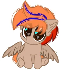 Size: 4409x4987 | Tagged: safe, artist:fededash, derpibooru import, oc, oc:fededash, unofficial characters only, pegasus, chibi, cute, folded wings, image, looking at you, pegasus oc, png, simple background, sitting, wide eyes, wings, wings down