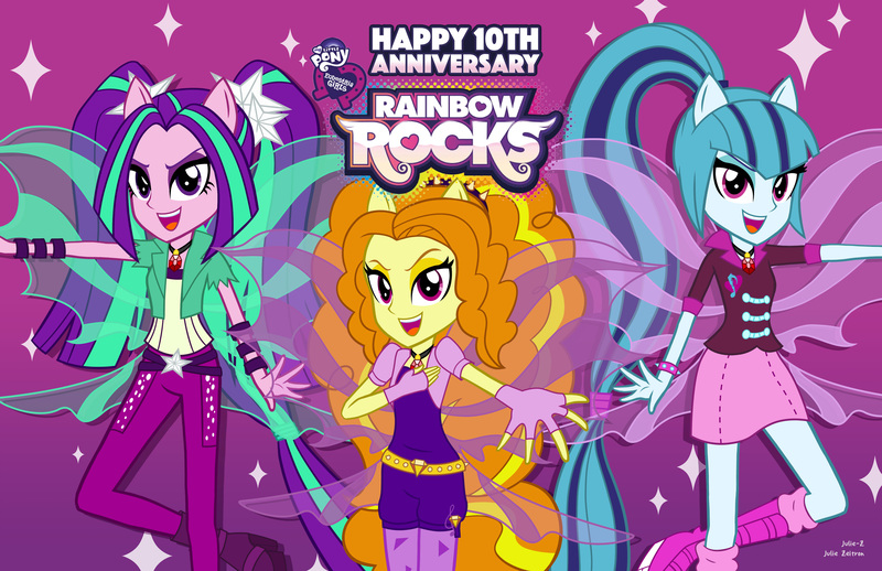 Size: 5100x3300 | Tagged: safe, artist:julie-z, derpibooru import, adagio dazzle, aria blaze, sonata dusk, human, equestria girls, g4, female, image, jpeg, my little pony equestria girls: rainbow rocks, rainbow rocks 10th anniversary, the dazzlings, trio, trio female