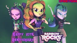 Size: 3840x2160 | Tagged: safe, artist:optimussparkle, derpibooru import, adagio dazzle, aria blaze, sonata dusk, human, equestria girls, g4, 3d, image, microphone, my little pony equestria girls: rainbow rocks, png, rainbow rocks 10th anniversary, source filmmaker, the dazzlings