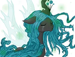 Size: 1024x768 | Tagged: artist needed, source needed, safe, queen chrysalis, changeling, changeling queen, crying, eyes closed, female, floppy ears, image, jpeg, sad, solo