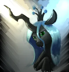 Size: 973x1018 | Tagged: artist needed, dead source, safe, queen chrysalis, changeling, changeling queen, fangs, female, image, jpeg, slit eyes, solo