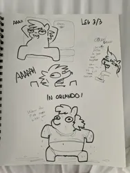 Size: 3024x4032 | Tagged: safe, artist:tjpones, derpibooru import, oc, oc:tjpones, unofficial characters only, earth pony, pony, belly, belly button, bipedal, exposed belly, fat, grayscale, hooves behind head, image, jpeg, male, monochrome, pen drawing, runny nose, screaming, sick, sitting, sketch, spread legs, spreading, stallion, traditional art, travelling