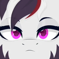 Size: 4600x4600 | Tagged: safe, artist:desombra, derpibooru import, oc, oc:star nova, unofficial characters only, hybrid, pony, zebra, zony, face, image, looking at you, male, pink eyes, png, stallion, striped mane, stripes