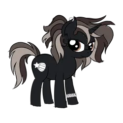 Size: 4608x4608 | Tagged: safe, artist:iamaveryrealperson, derpibooru import, oc, oc:dusk crescendo, ponified, unofficial characters only, pony, unicorn, bracelet, closed mouth, colored, cutie mark, derpibooru exclusive, doodle, ear piercing, eyelashes, female, guitar, horn, image, jewelry, looking sideways, mare, multicolored hair, multicolored mane, multicolored tail, musical instrument, piercing, png, scar, simple background, smiling, solo, standing, tail, trans female, transgender, transgender oc, transparent background, unicorn horn, unicorn oc