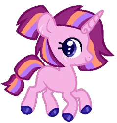 Size: 322x337 | Tagged: safe, artist:ashertales, derpibooru import, oc, unofficial characters only, pony, unicorn, colored hooves, female, filly, foal, hooves, horn, image, multicolored hair, offspring, parent:big macintosh, parent:twilight sparkle, parents:twimac, png, simple background, solo, striped mane, transparent background