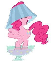 Size: 2500x3000 | Tagged: safe, artist:originalcanadian, derpibooru import, pinkie pie, earth pony, pony, g4, drink, female, hat, image, lampshade, lampshade hat, png, punch, punch (drink), punch bowl