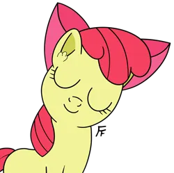 Size: 2730x2715 | Tagged: safe, artist:frownfactory, derpibooru import, apple bloom, earth pony, pony, g4, adorabloom, apple bloom's bow, bow, cute, eyes closed, female, filly, foal, hair bow, image, png, solo