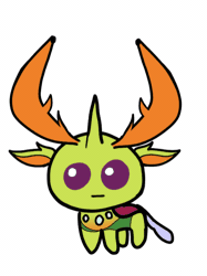 Size: 484x646 | Tagged: safe, artist:accomplishedaerie333, derpibooru import, thorax, changedling, changeling, g4, autism creature, cute, cuteling, gif, image, king thorax, simple background, solo, white background