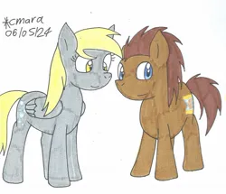 Size: 1313x1130 | Tagged: safe, artist:cmara, derpibooru import, derpy hooves, doctor whooves, time turner, g4, duo, duo male and female, female, image, jpeg, male, simple background, white background