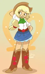 Size: 828x1353 | Tagged: safe, artist:delijz, derpibooru import, applejack, equestria girls, g4, image, jpeg, solo