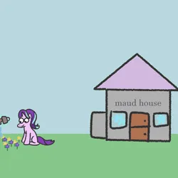 Size: 1000x1000 | Tagged: safe, artist:zoeyhorse, derpibooru import, starlight glimmer, pony, unicorn, g4, female, flower, horn, house, image, levitation, magic, mare, outdoors, png, smiling, solo, telekinesis, watering, watering can