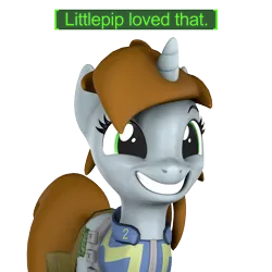 Size: 1200x1200 | Tagged: safe, artist:pika-robo, derpibooru import, oc, oc:littlepip, pony, unicorn, fallout equestria, 3d, cute, fallout, fallout 4, female, grin, happy, horn, image, mare, meme, png, reaction image, simple background, smiling, solo, source filmmaker, transparent background, video game reference