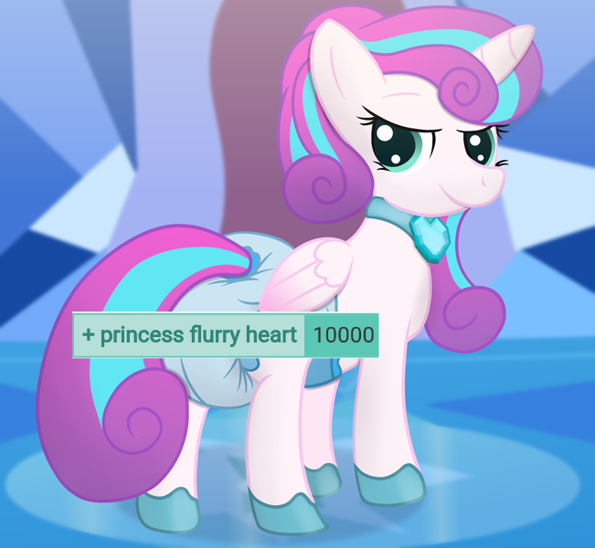 Size: 651x600 | Tagged: safe, artist:sweetielover, derpibooru import, edit, princess flurry heart, alicorn, pony, derpibooru, g4, 10000, butt, clothes, crystal empire, crystal heart, cute, diaper, diaper butt, diaper fetish, diapered, female, fetish, flurrybetes, folded wings, high res, image, jewelry, mare, meta, necklace, non-baby in diaper, older, older flurry heart, plot, png, shoes, showing off, solo, tags, tail, tail hole, wings