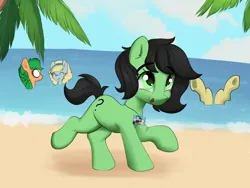 Size: 4000x3000 | Tagged: safe, artist:dumbwoofer, derpibooru import, oc, oc:anonfilly, oc:fair flyer, oc:matinée, oc:morning mimosa, pony, beach, dancing, ear fluff, female, filly, foal, glasses, group, hairband, image, mare, mare fair, ocean, palm tree, png, snowpity inc., swimming, tongue out, tree, underhoof, water