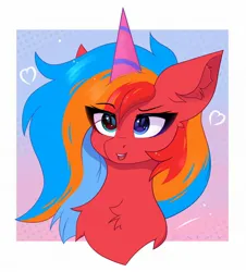 Size: 1848x2048 | Tagged: safe, artist:gaffy, derpibooru import, oc, oc:gaffy, unofficial characters only, pegasus, birthday, bust, chest fluff, ear fluff, hat, heterochromia, image, jpeg, multicolored hair, party hat, pegasus oc, simple background, wings