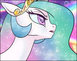 Size: 650x519 | Tagged: safe, artist:pencils, derpibooru import, princess celestia, alicorn, friendship is magic, g4, beautiful, crown, eyelashes, fanart, flowing hair, flowing mane, image, jewelry, lips, png, regalia