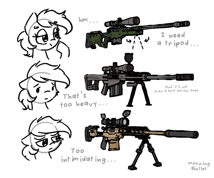 Size: 1000x831 | Tagged: safe, artist:morningbullet, derpibooru import, oc, oc:noot, unofficial characters only, earth pony, pony, 3d, 3d model, accuracy international, accuracy international aw, arctic warfare, awp, barrett, barrett m82, earth pony oc, female, gun, image, mare, multeity, png, rifle, simple background, sketch, sniper rifle, solo, weapon, white background