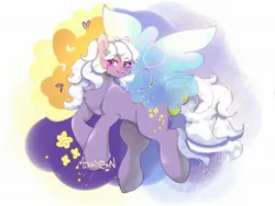 Size: 2048x1536 | Tagged: safe, artist:mikkybun, derpibooru import, flutter pony, pony, g1, female, forget-me-not, image, jpeg, mare, signature, solo