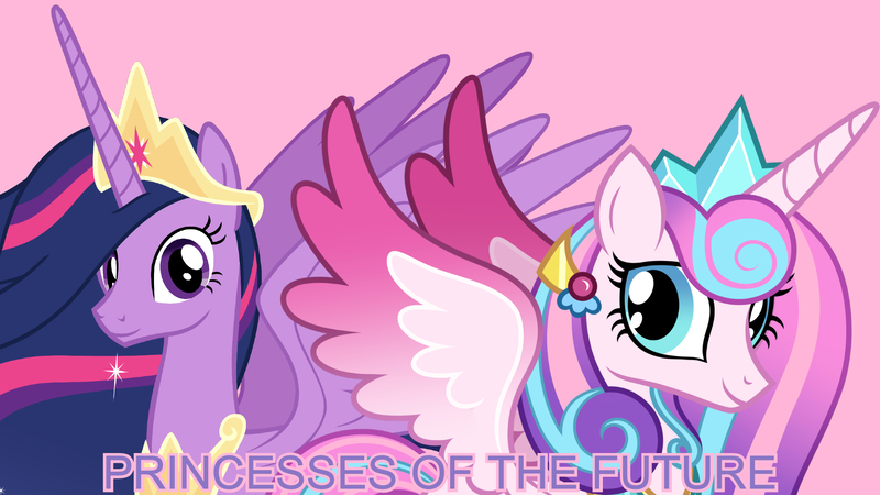 Size: 1920x1080 | Tagged: safe, artist:andoanimalia, artist:angellight-vectors, derpibooru import, edit, editor:jaredking779, princess flurry heart, princess twilight 2.0, twilight sparkle, twilight sparkle (alicorn), alicorn, pony, g4, the last problem, colored wings, crown, duo, duo female, ethereal mane, female, image, jewelry, jpeg, looking at you, mare, multicolored mane, multicolored wings, older, older flurry heart, older twilight, older twilight sparkle (alicorn), pink background, regalia, simple background, smiling, spread wings, wings