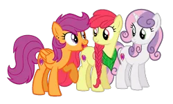 Size: 1170x708 | Tagged: safe, artist:wispyaxolotl, derpibooru import, apple bloom, scootaloo, sweetie belle, cutie mark crusaders, female, image, older, png, simple background, transparent background, trio, trio female