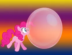 Size: 1384x1062 | Tagged: safe, artist:lagovulpesthegentle, derpibooru import, pinkie pie, earth pony, g4, bubblegum, female, food, gradient background, gum, image, png