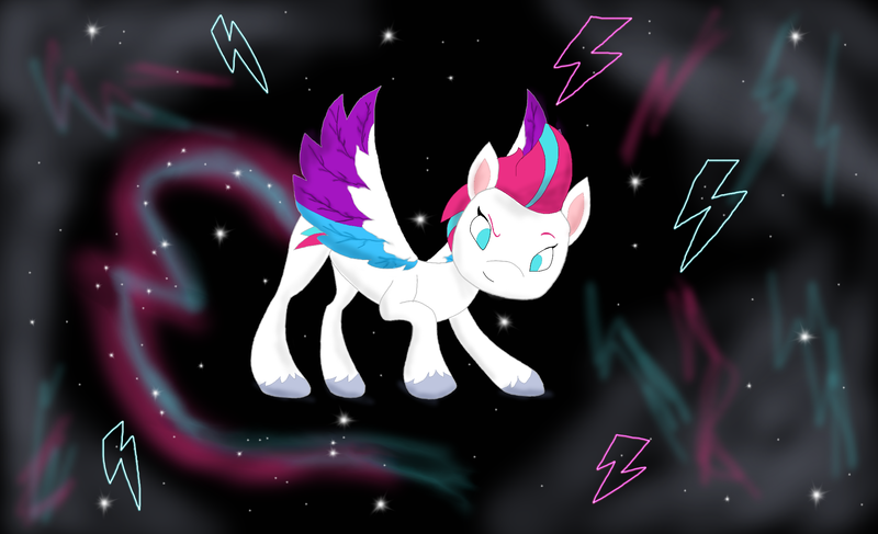 Size: 2160x1316 | Tagged: safe, artist:bluestar386, derpibooru import, zipp storm, pegasus, pony, g5, female, floating, flowing mane, image, mare, png, solo, space, wallpaper