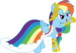 Size: 1280x890 | Tagged: safe, artist:goldenmercurydragon, derpibooru import, rainbow dash, g4, >:), clothes, dress, gala dress, image, png, rainbow dash always dresses in style, raised hoof, simple background, transparent background, vector