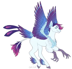 Size: 3000x2900 | Tagged: safe, artist:squishkitti, derpibooru import, hippogriff, image, offscreen character, offspring, parent:queen novo, parent:shining armor, png, simple background, solo, transparent background