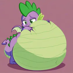 Size: 1024x1024 | Tagged: suggestive, ai content, derpibooru import, machine learning generated, prompter:aifreak, stable diffusion, spike, dragon, belly, belly button, big belly, generator:pony diffusion v6 xl, huge belly, image, jpeg, male, spikepred, spipred, stomach, vore