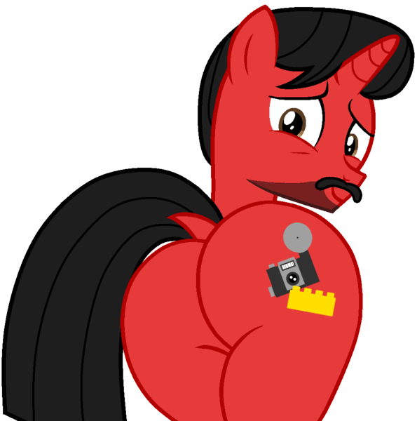 Size: 1006x1014 | Tagged: safe, artist:mickey1909, derpibooru import, oc, oc:mickey motion, unicorn, g4, butt, horn, image, male, png, simple background, solo, transparent background