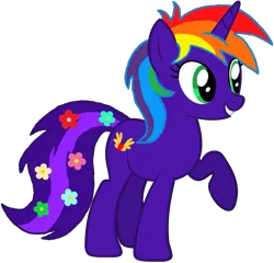 Size: 1647x1581 | Tagged: safe, artist:star-armour95, derpibooru import, oc, oc:rainbow flower, unofficial characters only, unicorn, g4, female, horn, image, png, simple background, solo, transparent background