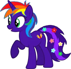 Size: 1511x1462 | Tagged: safe, artist:star-armour95, derpibooru import, oc, oc:rainbow flower, unofficial characters only, unicorn, g4, female, horn, image, png, simple background, transparent background, vector